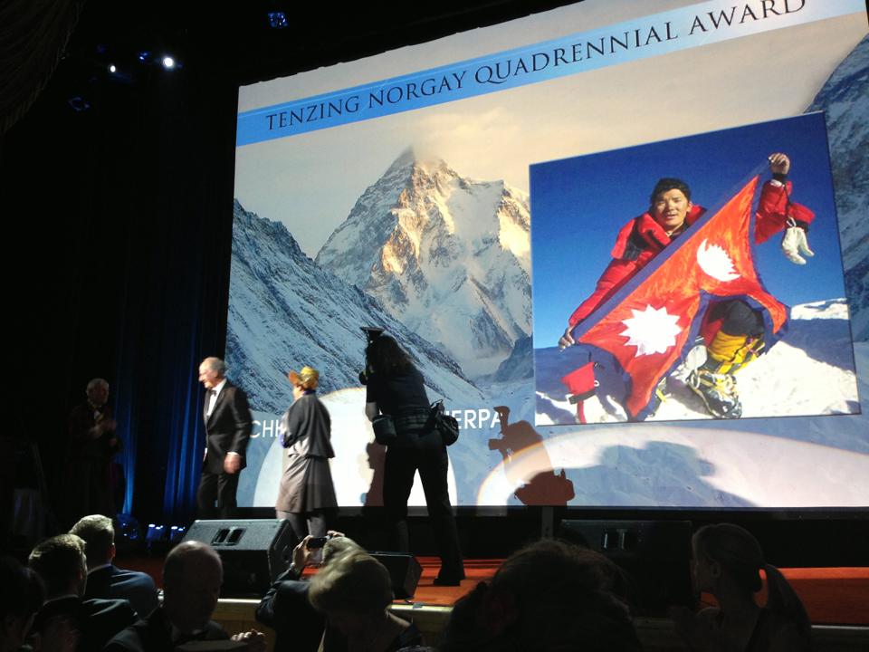 Receiving Tenzing Norgay Award